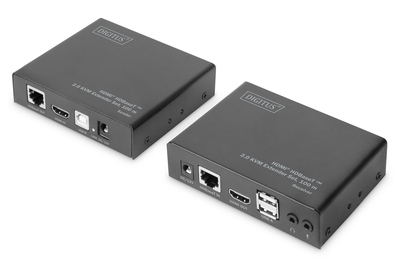 DIGITUS 4K HDMI HDBaseT 2.0 KVM extender set, 100 m Cables & Adapters
