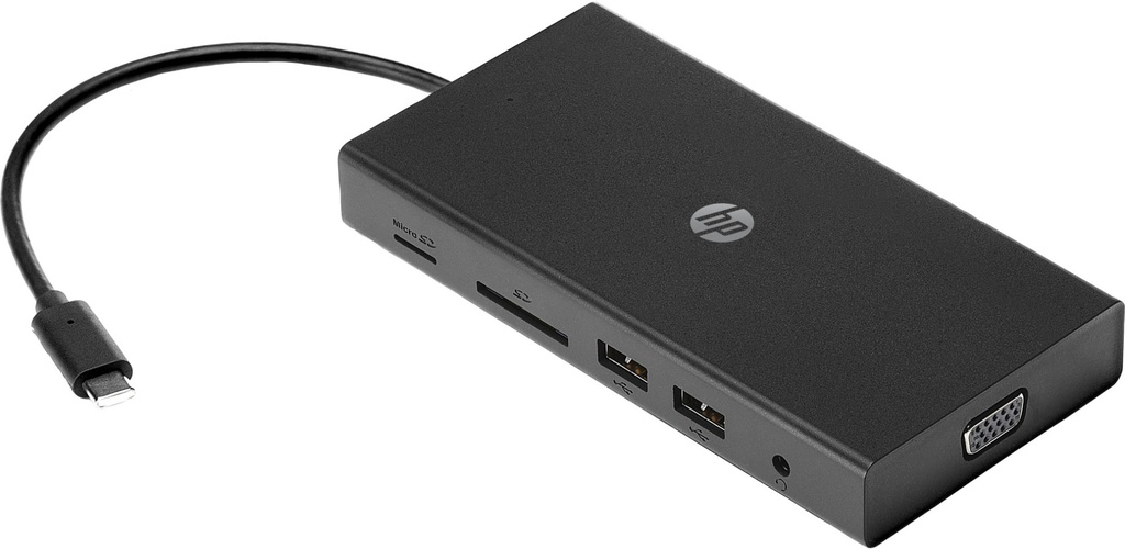 HP Travel USB-C Multi Port Hub Wired USB 3.2 Gen 1 Replicator Black Laptop Accessories 1C1Y5AA#ABB