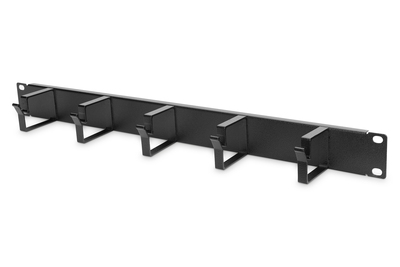 DIGITUS Cable routing panel with cable routing brackets for 483 mm (19 inch) cabinets, 1U Cable Accessories