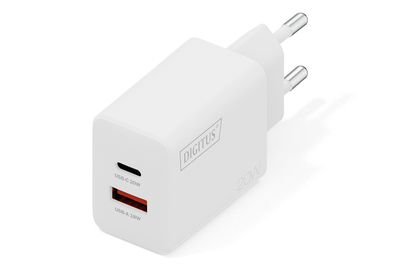 DIGITUS USB Charger 20 W, 1x USB-C, 1x USB-A Chargers