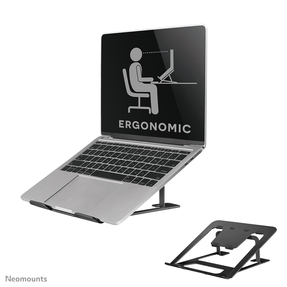 [9287918000] Neomounts NSLS085BLACK Laptop stand 10-17 inch foldable compact universal Laptop stand Black aluminum 25.4 cm (10 inch) 43.2 cm (17 inch) 254 431.8 mm (10 17 inch Laptop Accessories