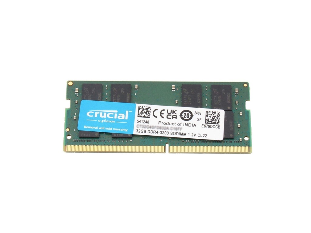 [7965839000] Crucial 32 GB 1 x DDR 4 3200 Memory 3,200MHz Modules CT32G4SFD832A