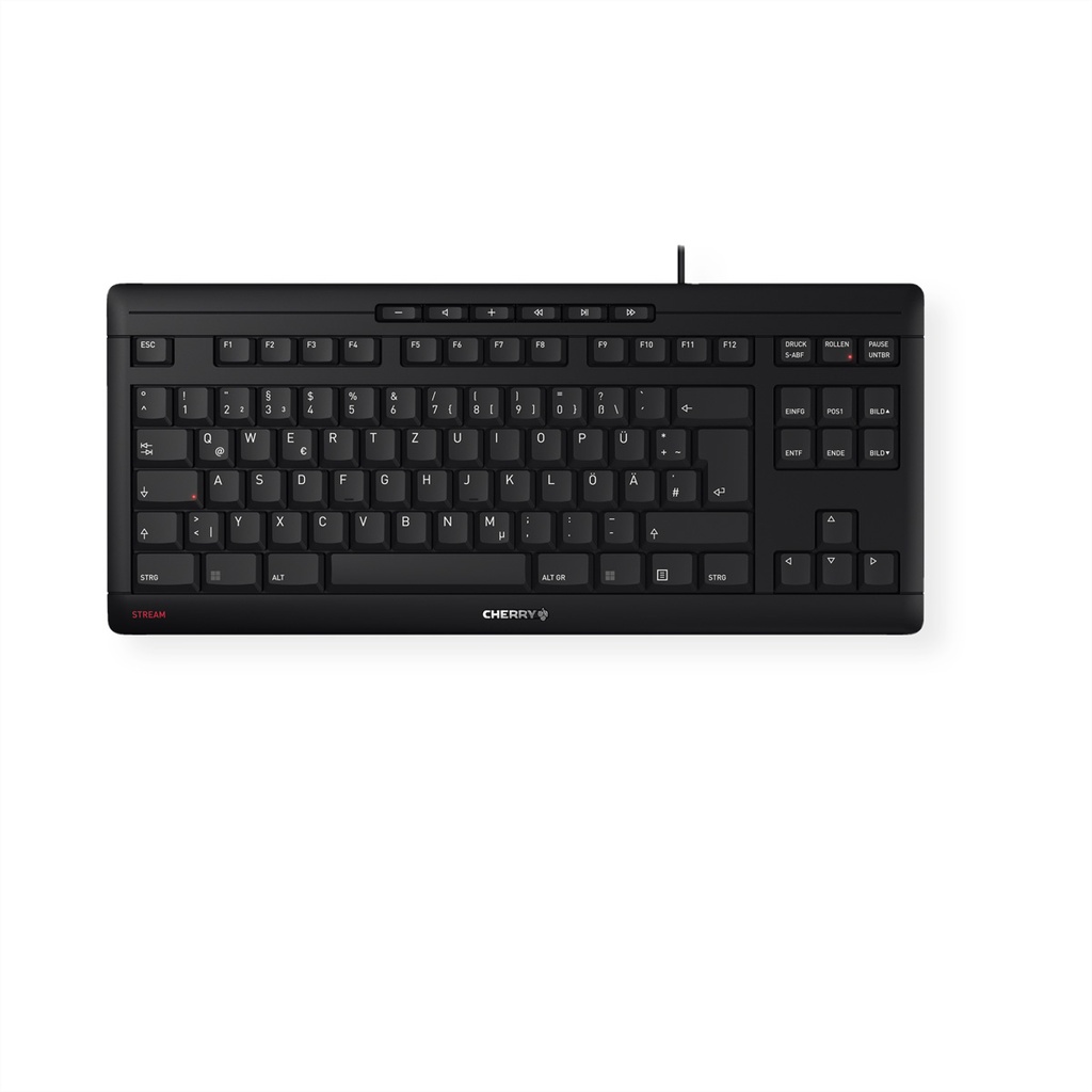 [12436148000] Cherry STREAM KEYBOARD TKL Wired USB Scissor key switch QWERTZ Black Multimedia Keys Keyboards, Mice & Input Devices JK-8600DE-2