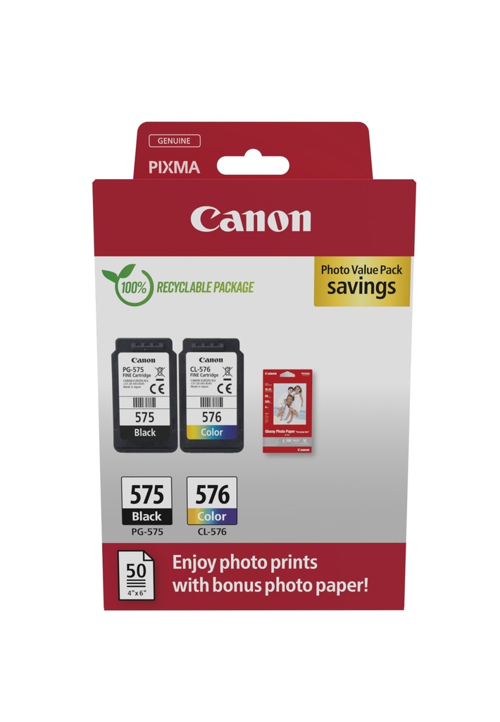 Canon PG-575 CL-576 Photo Value Pack Original Ink Cartridge Ink Cartridges