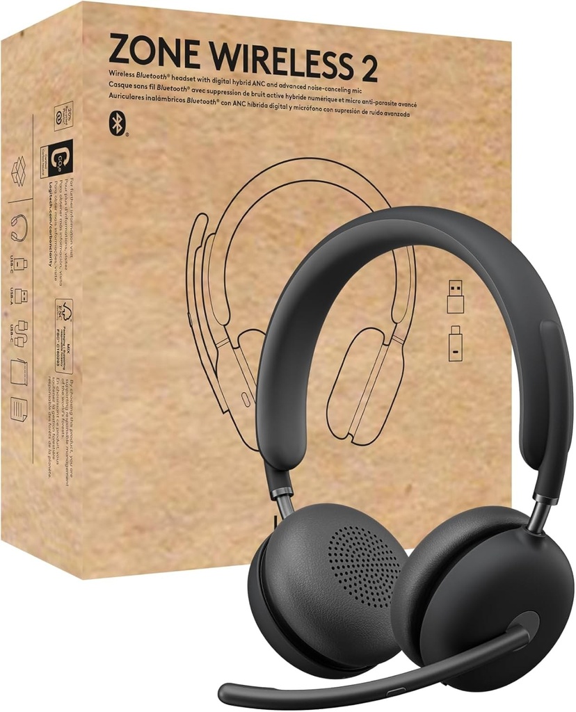 [17266535000] Logitech Business-Headset Zone Wireless 2 Uc Headset Stereo Audio Equipment