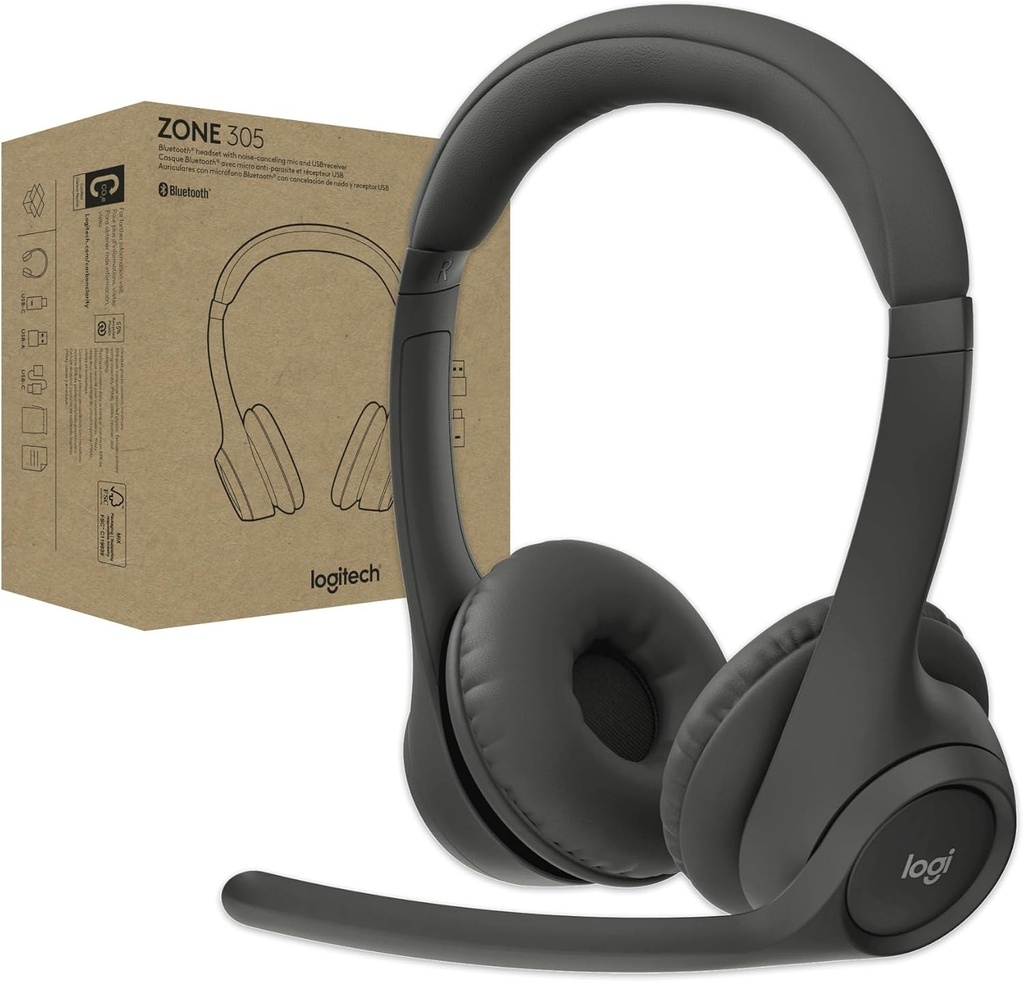 [18981884000] Logitech 981-001451 H Zone 305 Headset Headset 20 KHz Audio Equipment