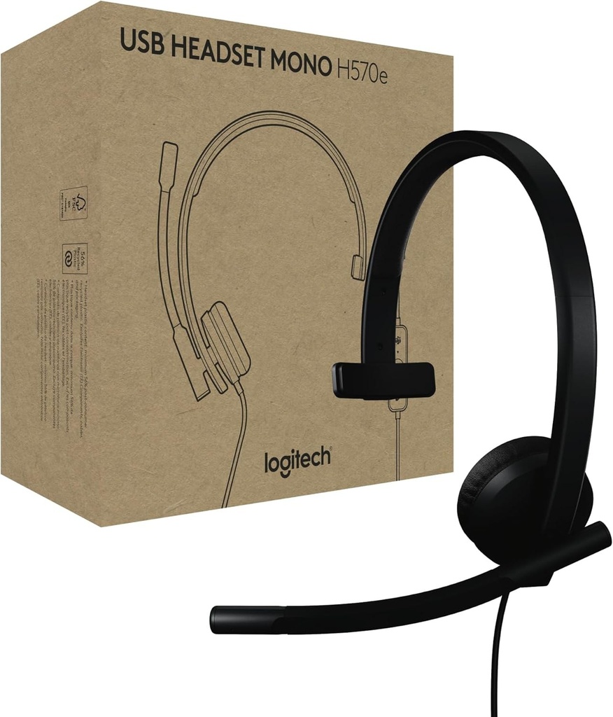 [19374858000] Logitech H570e Mono USB C Headset Teams Headset Mono Audio Equipment