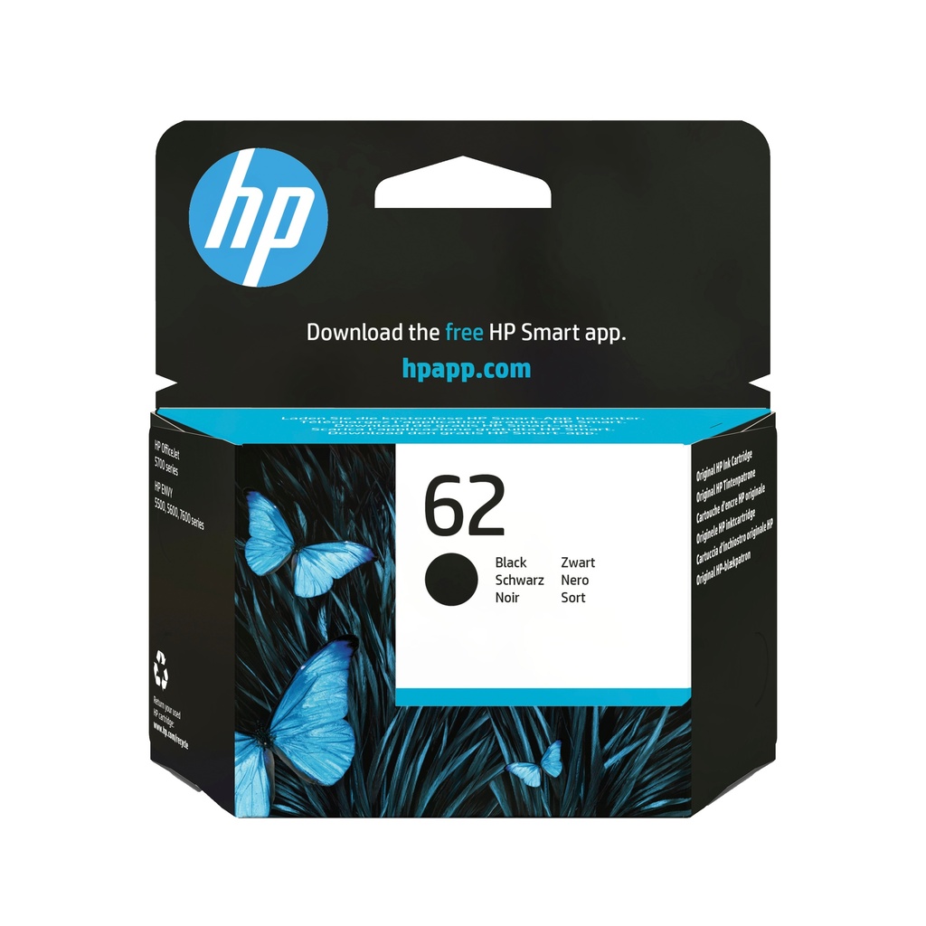 [3350448000] HP Cartridge 62 Black 62 Original Tintenpatrone Ink Cartridge Ink Cartridges