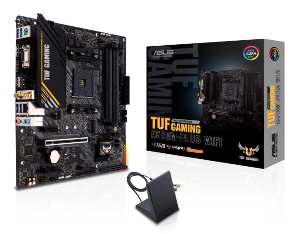 [10236886000] ASUS TUF GAMING A520M-PLUS Wi-Fi AMD Socket AM4 AMD Ryzen 3000 Series AMD Ryzen 5000 Series DDR 4-SDRAM 128 GB Motherboards