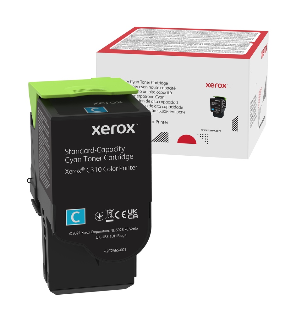 [12355902000] Xerox Genuine ® C310 Color Printer/C315 Color multi-function Printer Cyan Standard capacity Toner Cartridge (2000 Pages) 006R04357 0 pages 2000 pages Cyan 1 PC(s Toner Cartridges