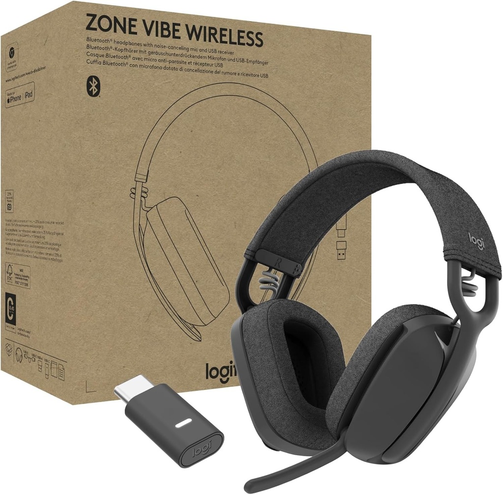 [14857044000] Logitech Zone Vibe Wireless Headset Headset Stereo Audio Equipment