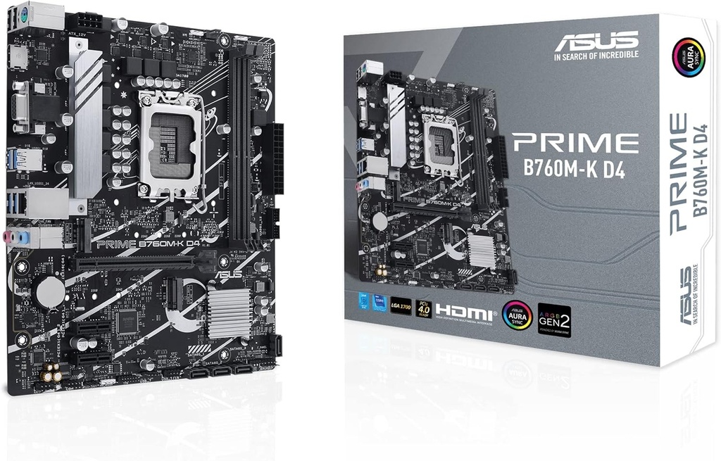 [15251238000] ASUS PRIME B760M-K D4 mATX motherboard Socket 1700 DP/HDMI/USB-A Motherboard Intel Socket 1700 (Core i Motherboards