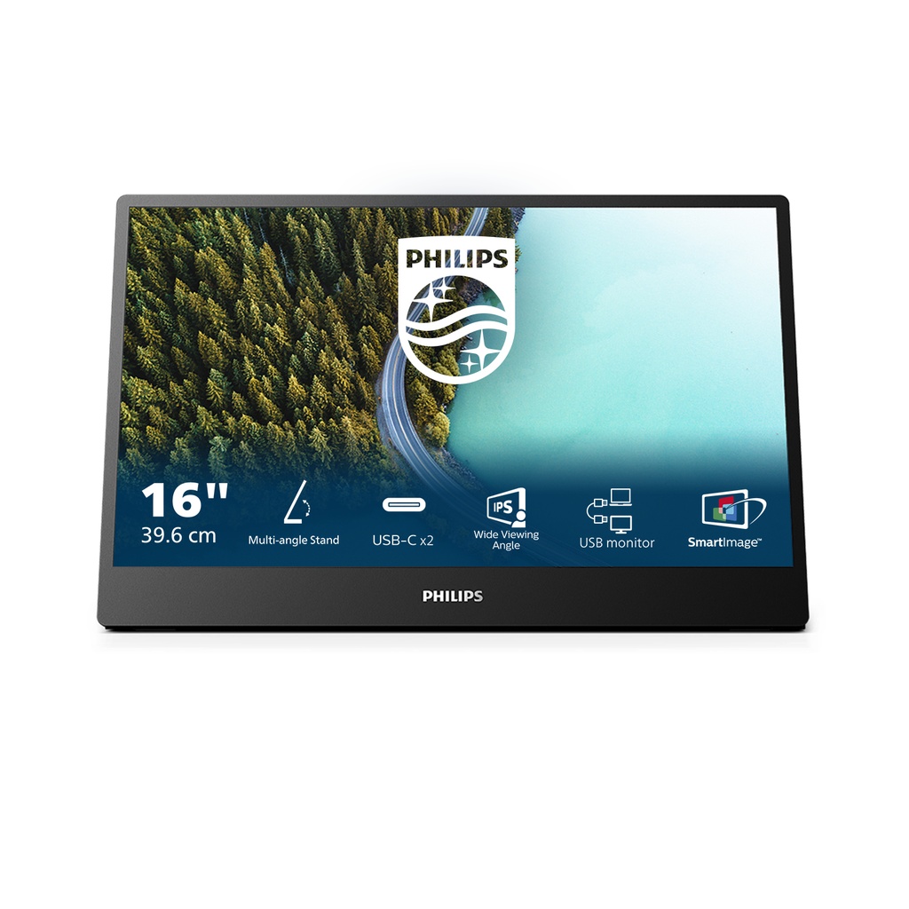 Philips 3000 series 16B1P3302D/00 15.6-inch (15.6 inch) 1920 x 1080 pixels Full HD LED 4 ms Black Monitors