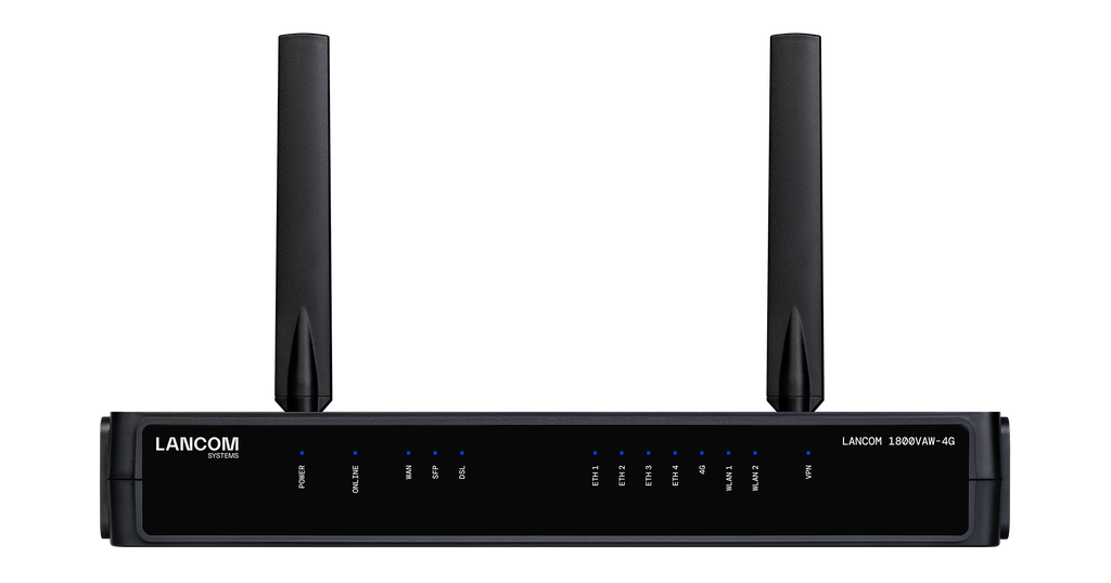 Lancom 1800VAW (EU) Black DSL LAN Power WAN Wi-Fi 1 fan(s) External 3 dBi SNMPv1,v2c,v3 Network Equipment