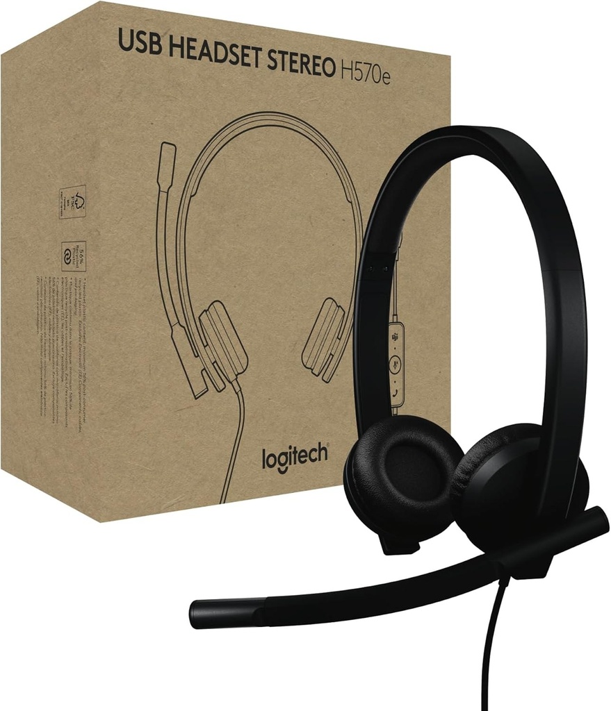 [19374862000] Logitech USB Headset Stereo H570e USB-A Headset Plug'n'Play Audio Equipment