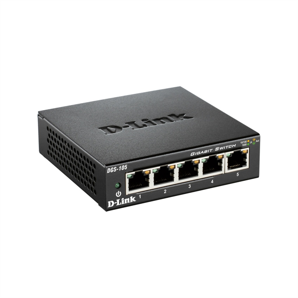 D-Link DGS-105 Unmanaged L2 Gigabit Ethernet (10/100/1000) Full duplex Network Equipment
