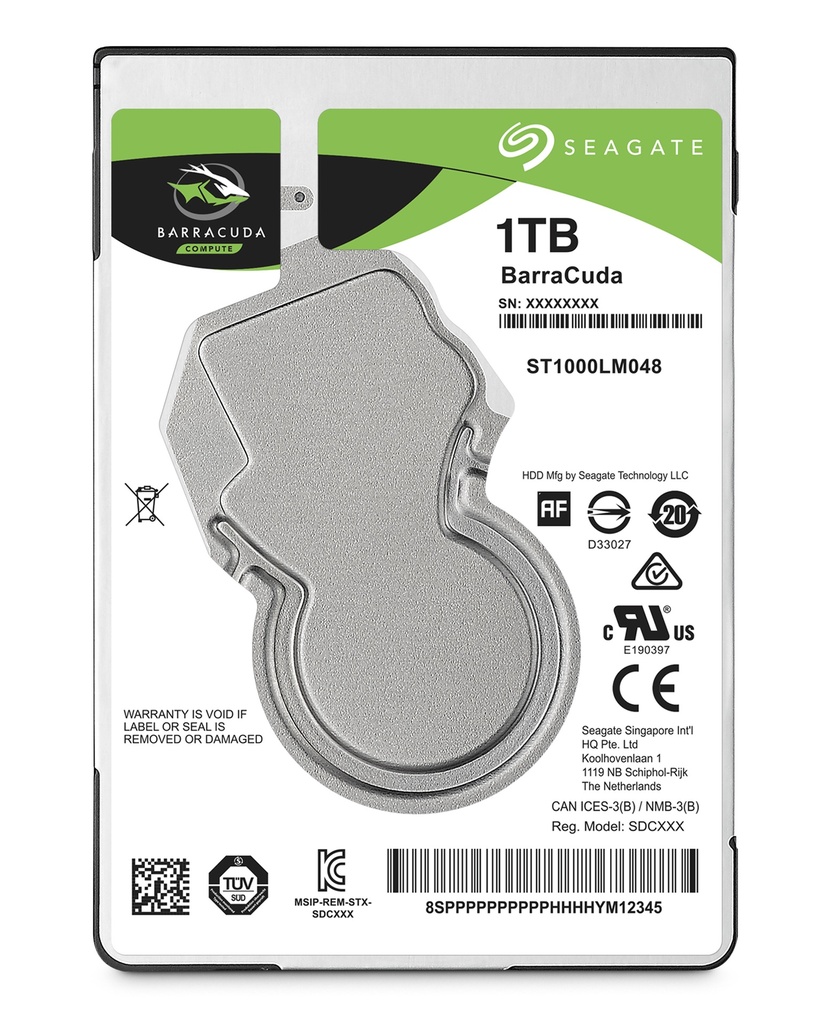 Seagate Barracuda Guardian ST1000LM048 2.5 inch SATA 1 TB HDD 5400RPM 5.6 ms Internal USB 2.0 HDDs