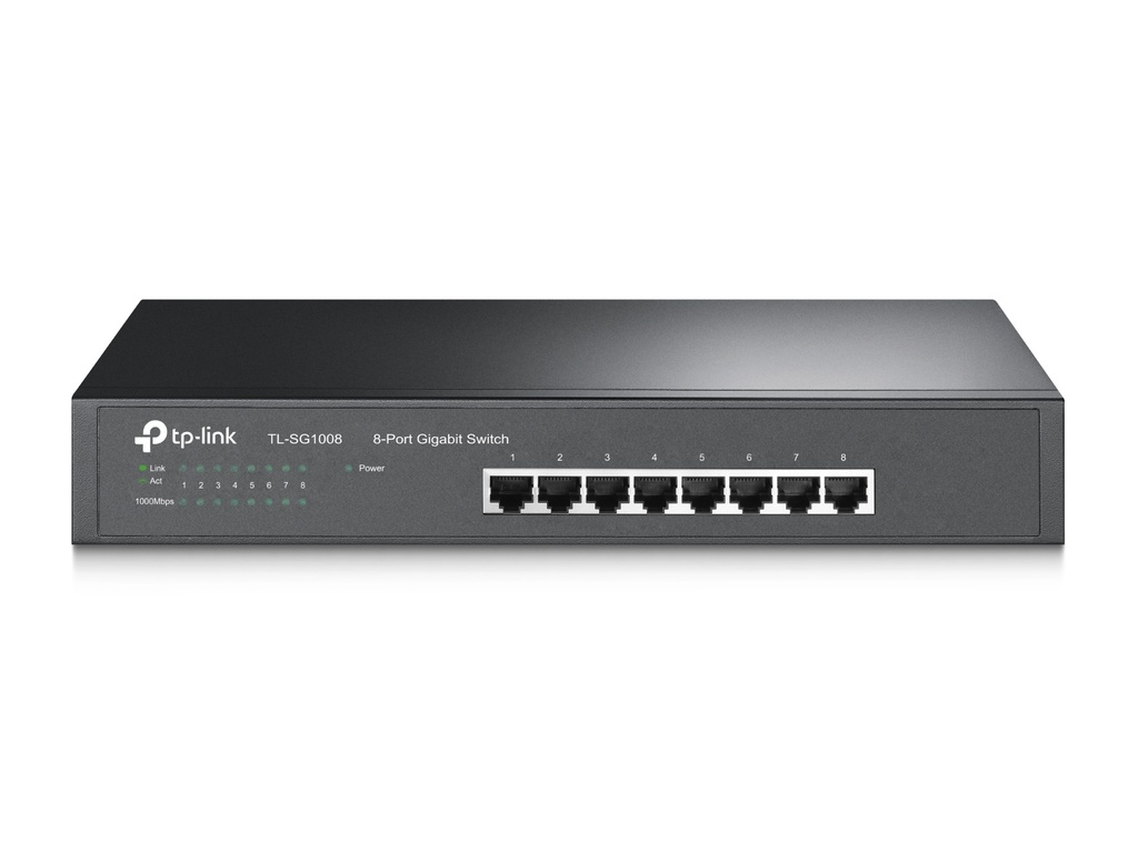 TP-LINK TL-SG1008 Unmanaged Gigabit Ethernet (10/100/1000) Full duplex Rack mounting Network Equipment