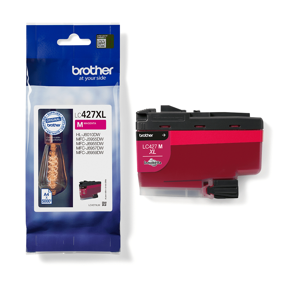 Brother LC427XLM High (XL) Yield Magenta Pigment-based ink 1 PC(s) 5000 pages Single pack Ink Cartridges
