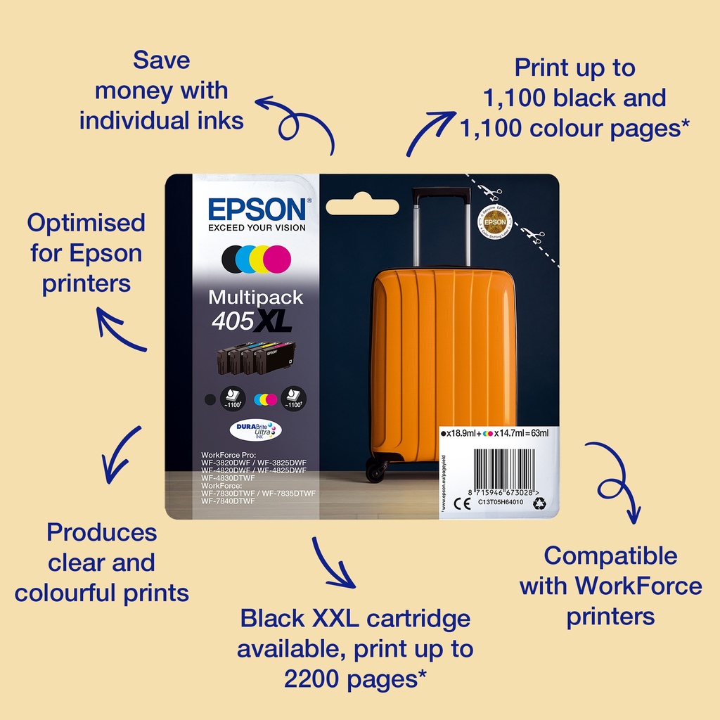 Epson ink C13T05H14010 405XL XL Black Original Ink Cartridge Ink Cartridges
