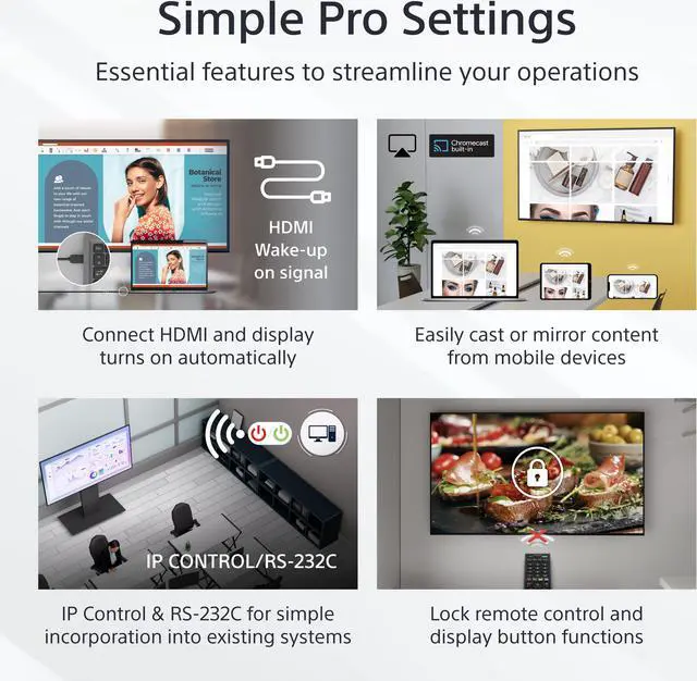 Sony FW-50EZ20L flat panel 127 cm (50 inch) LED 3840 x 2160 pixels Wi-Fi 16/7 Digital Signage