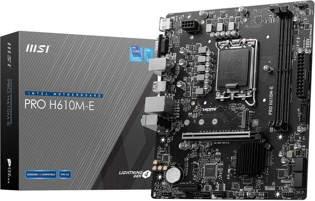 [17050541000] MSI Pro H610M-E Socket Lga 1700 Intel H610 Motherboard Intel Socket 1700 (Core i Motherboards