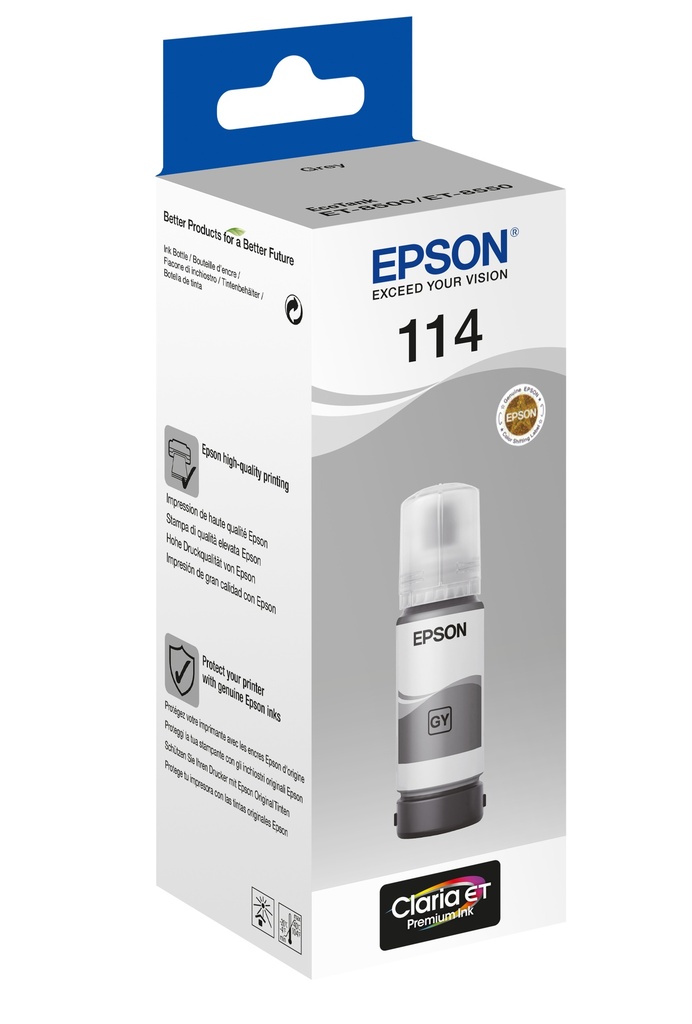 Epson 114 EcoTank gray ink bottle Original gray Epson EcoTank ET-8550 EcoTank ET-8500 Standard Yield 70 ml Ink Cartridges
