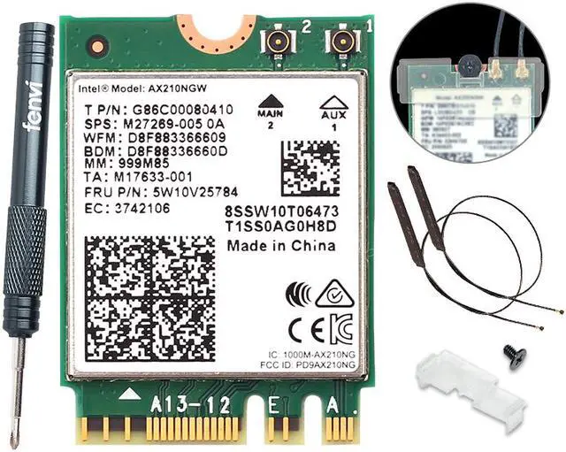 Intel Wi-Fi 6 AX201 Internal Wireless M.2 Wi-Fi Wi-Fi 6 (802.11ax) 2400 Mbit/s Interface Cards