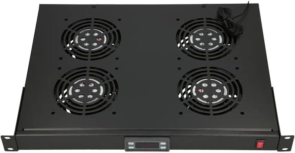 [12884484000] Extralink 19 Rack Mount Fan Panel 4 Fans with thermostat Coolers