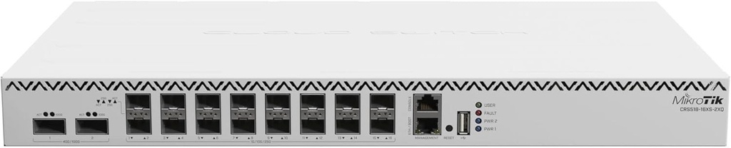 MikroTik Cloud Router Switch 518 16XS 2XQ RM CRS518 16XS 2XQ RM Switch 0.1 GBps Network Equipment