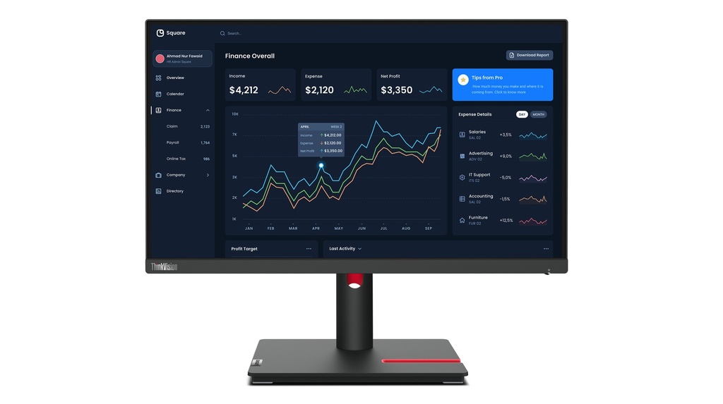 Lenovo ThinkVision T22 54,6 cm/ 54.6 cm/21.5 inch Flat Screen 1,920x1,080 IPS Monitors