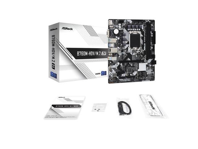 [15288525000] ASRock B760M-HDV/M.2 D4/B760 SATA3/M.2/USB 3.1/PCIe5.0/s.1700/mATX Motherboard Intel Socket 1700 (Core i Motherboards