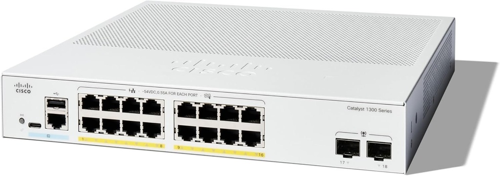 Cisco Catalyst 1300 Ge PoE 2x1G Sfp Switch 1 GBps Network Equipment