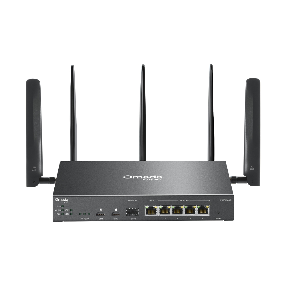 TP-LINK ER706W-4g Omada 4g+ Cat6 ax3000 Wi-Fi router Wi-Fi 6 Gigabit VPN Router 6× Router Wi-Fi Network Equipment