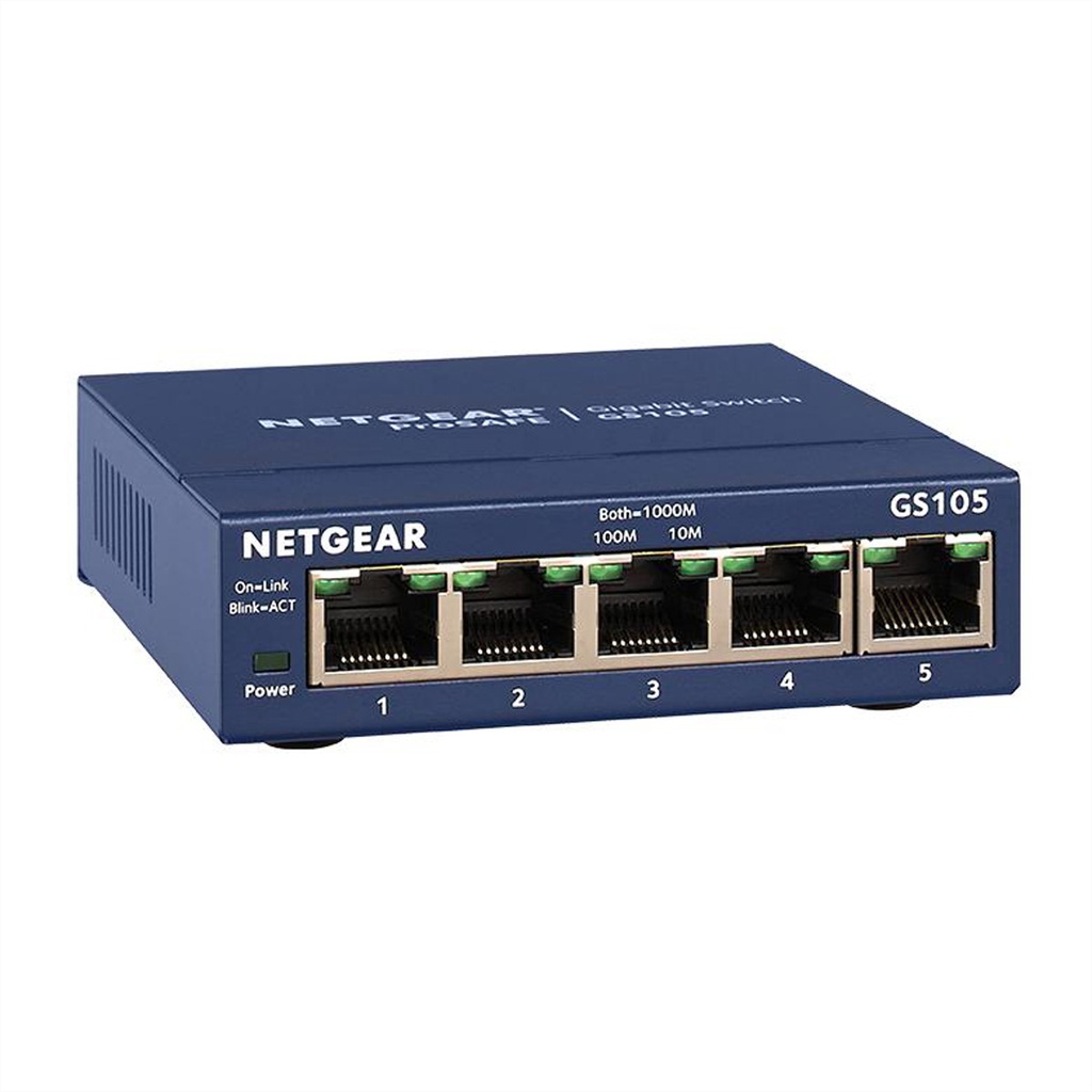 Netgear ProSafe GS105 Switch Copper Wire 1 GBps Amount of ports: 3 U External Network Equipment