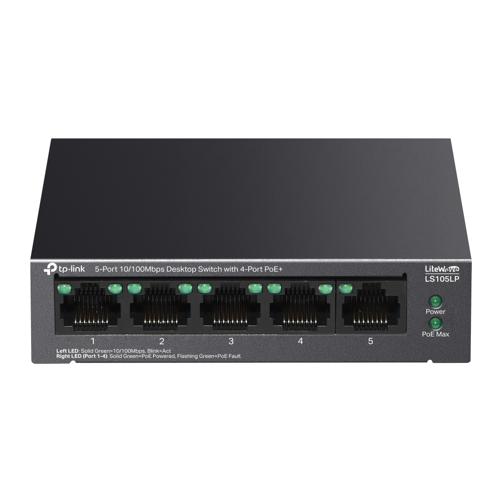 TP-LINK LS105LP Switch PoE Unmanaged desk-top Switch 1 GBps Network Equipment