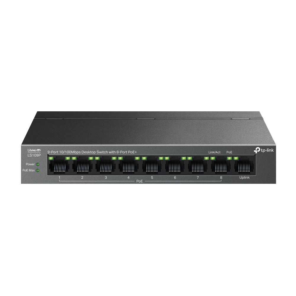 TP-LINK LS109P desk-top Switch PoE+ Unmanaged Switch 0.1 GBps Network Equipment