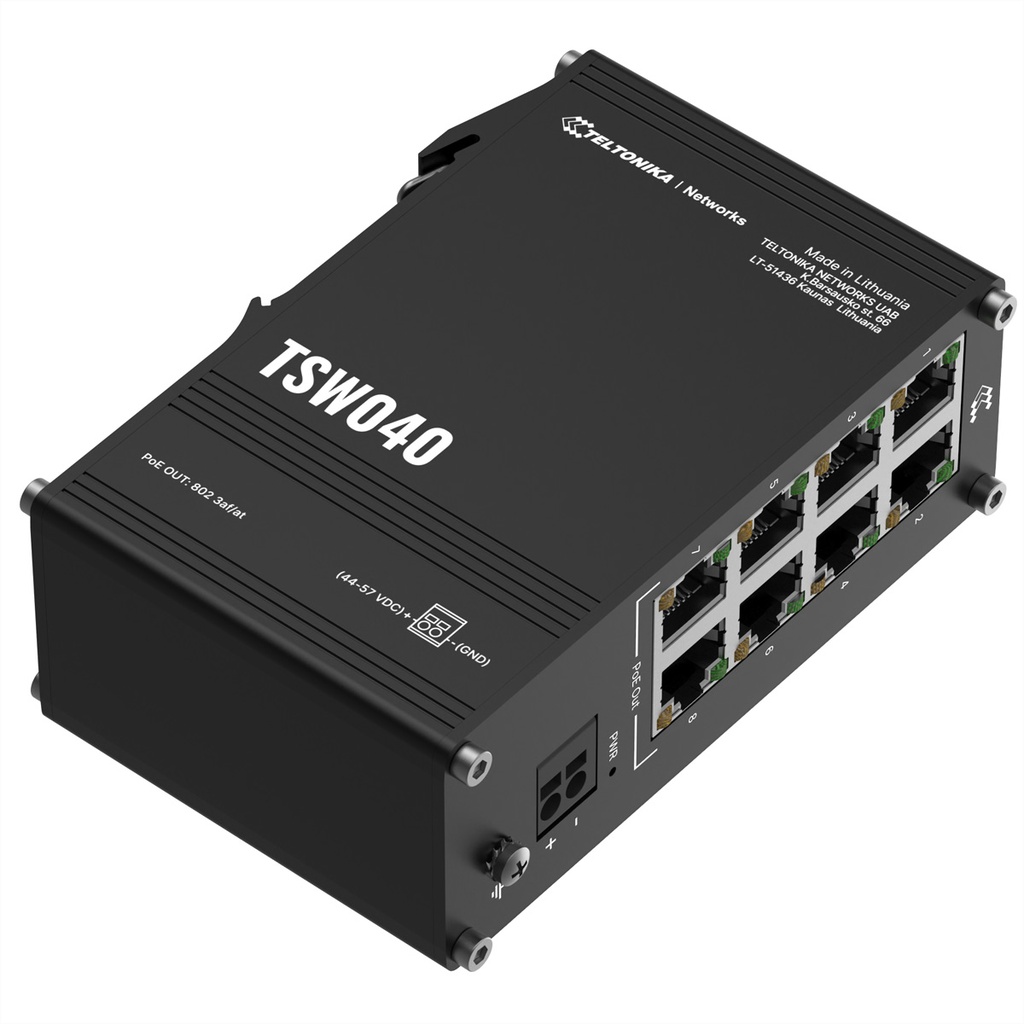 Teltonika · Switch· TSW040 PoE+ Industrial unmanaged Switch 0.1 GBps Network Equipment