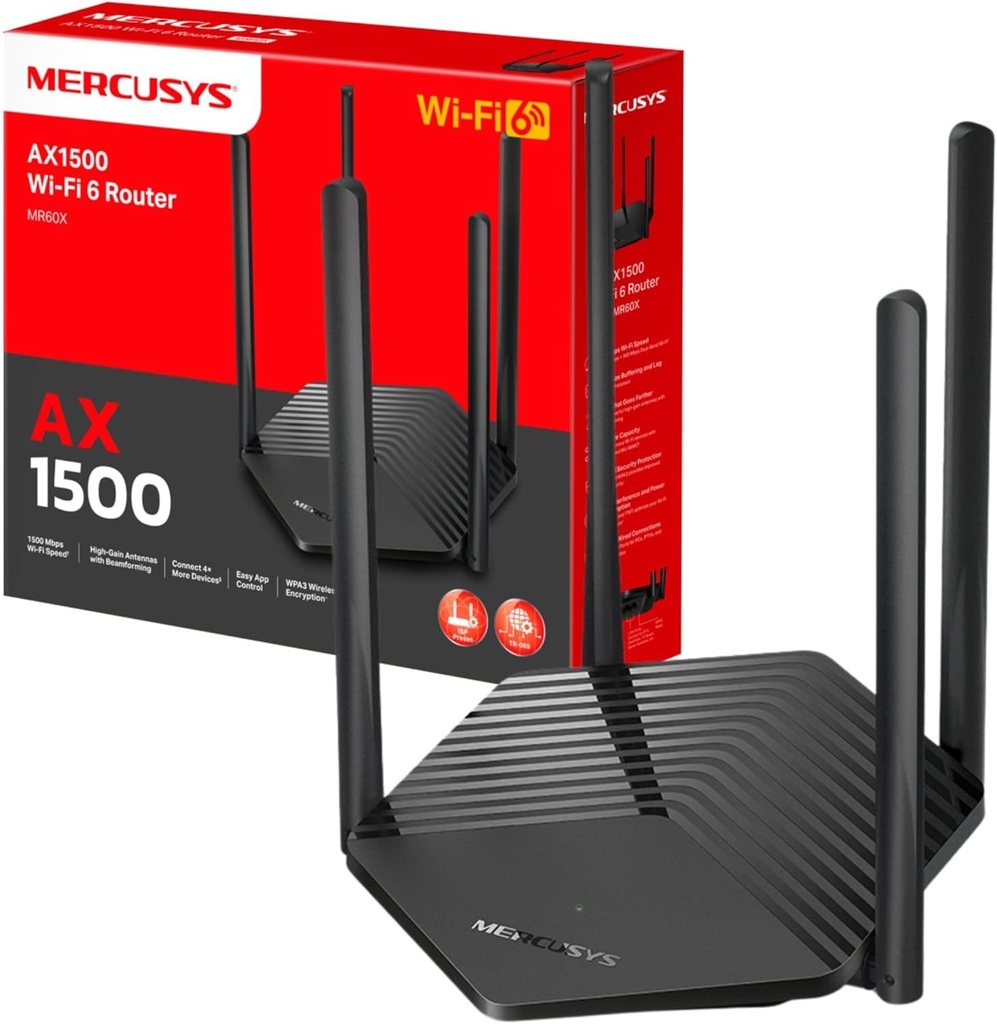 Mercusys Extender AX1500 Wi-Fi 6 ME60X Wi-Fi 1 GBps Network Equipment