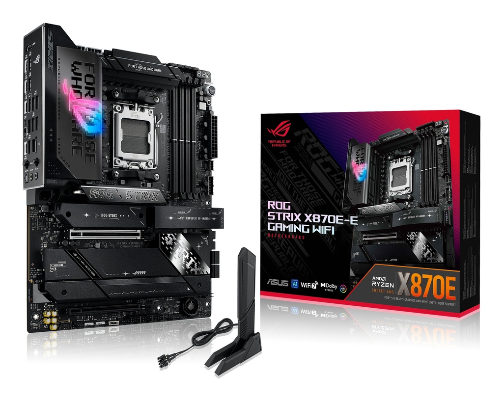 [19344121000] ASUS ROG STRIX X870E-E GAMING Wi-Fi Motherboard ATX Socket AM5 AMD X870E... AMD Socket AM5 (Ryzen Zen4 Motherboards