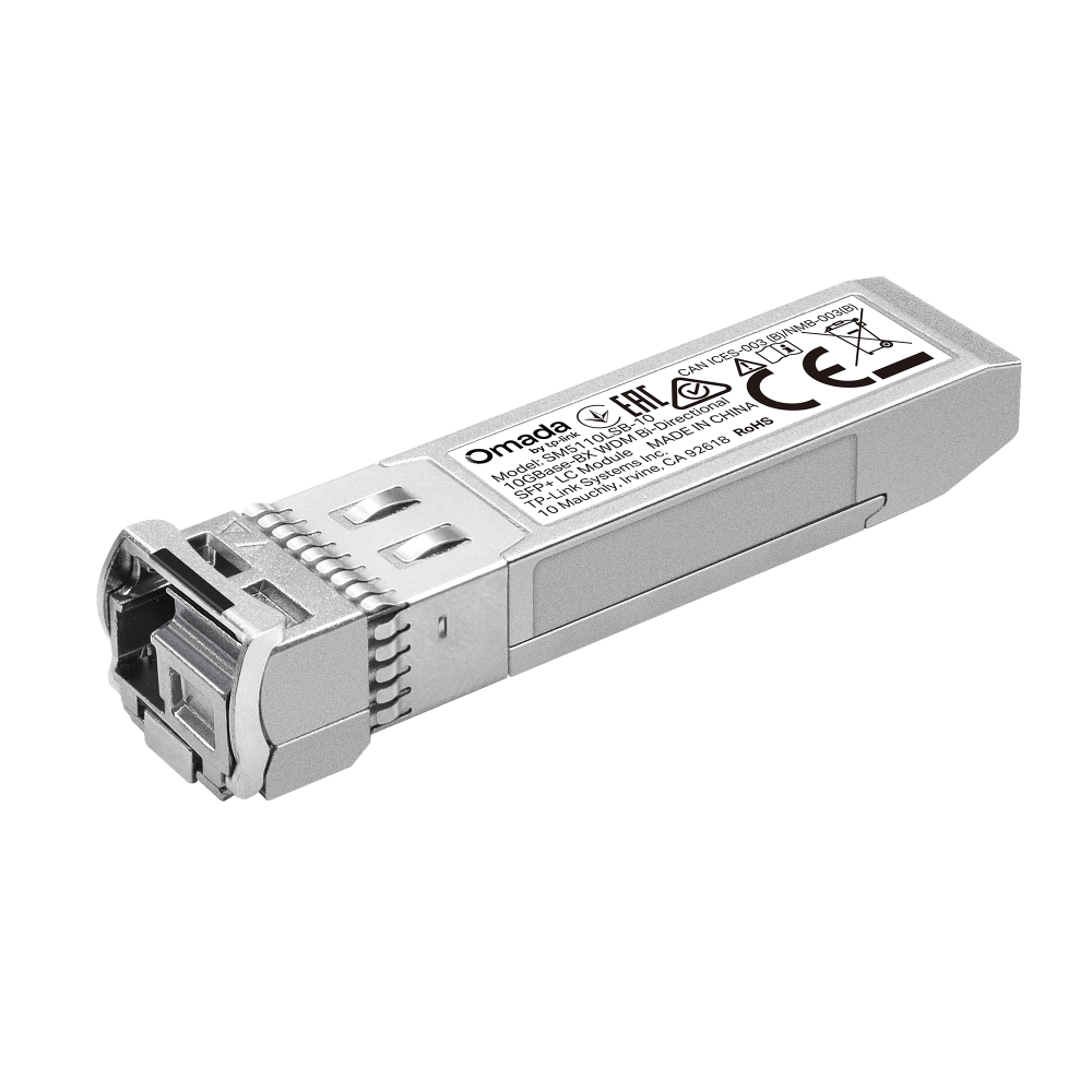 TP-LINK SM5110LSB-10 Omada Single-Mode WDM Bi-Directional SFP+ Transceiver Fiber Optic Network Equipment