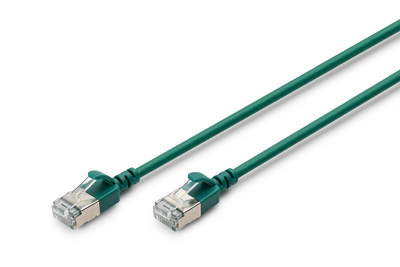 DIGITUS CAT 6 A F-FTP Slim patch cord, 1 m, green Cables & Adapters