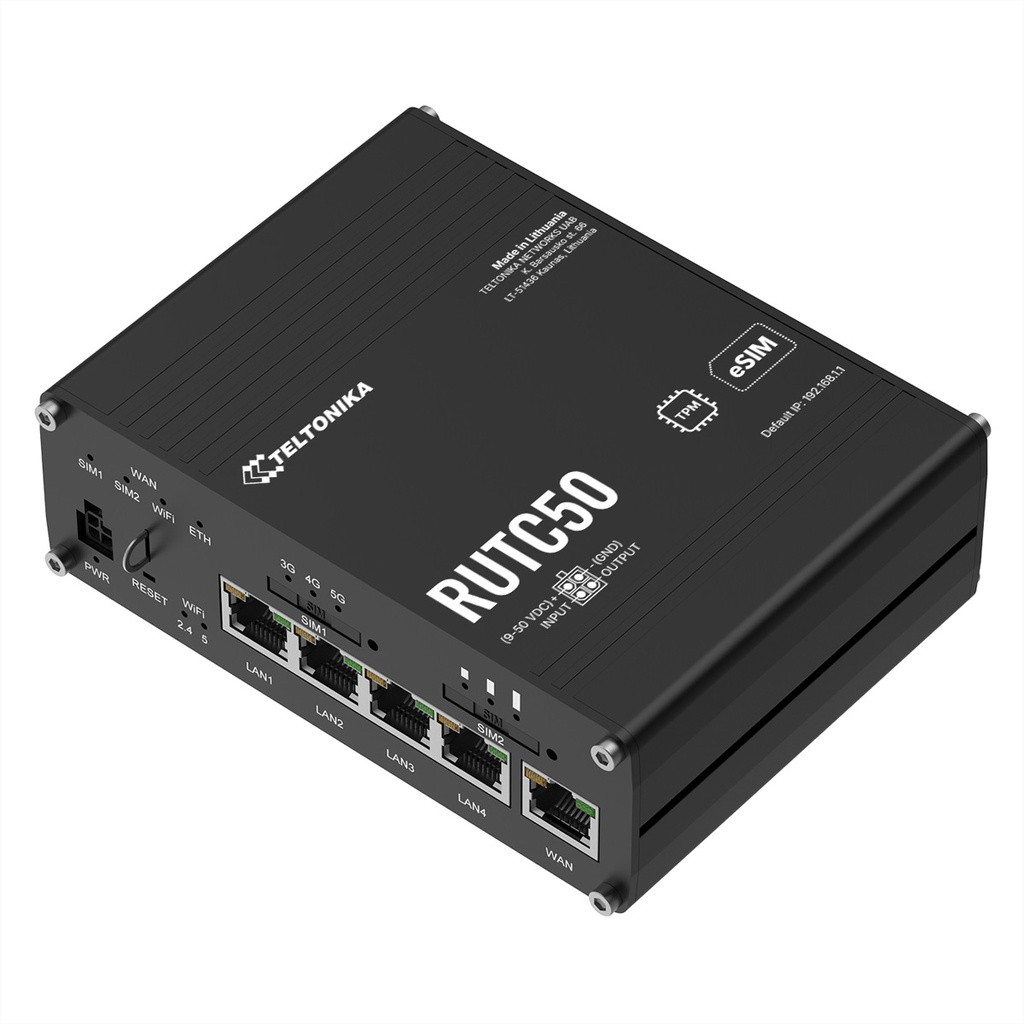 Teltonika RUTC50 V2 eSIM 5G/4G/LTE/3G Wi-Fi 6 Router Router Wi-Fi Network Equipment