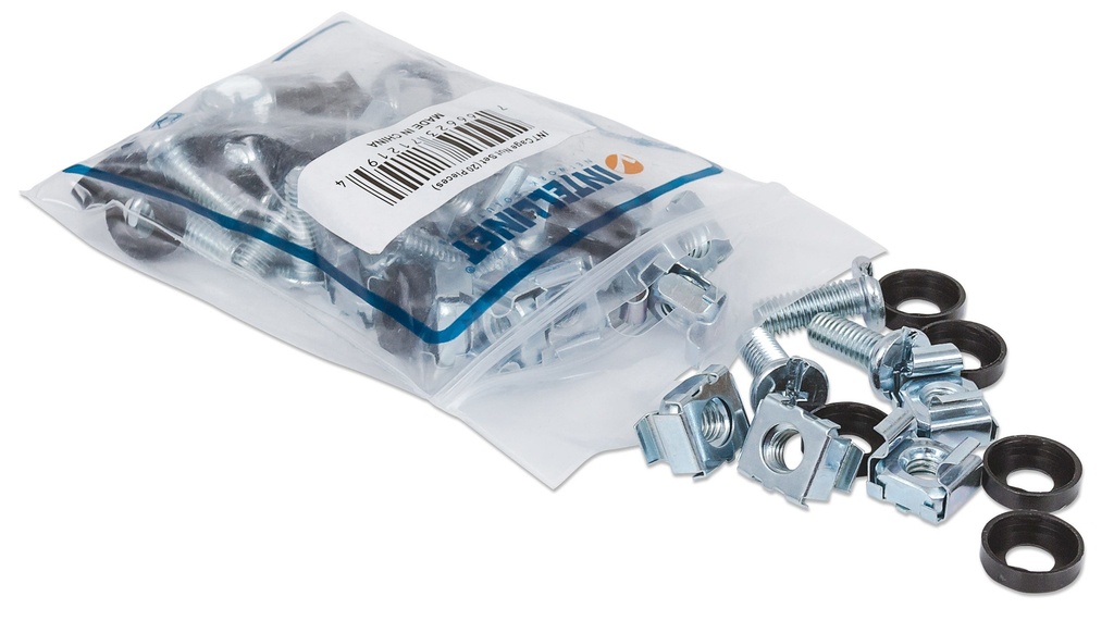 [3513708000] Intellinet Cage Nut Set 20 Pack M6 Nuts Bolts and Washers Rack Accessories