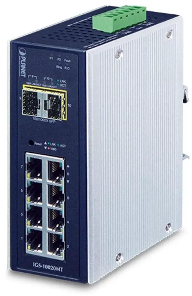 Planet Industrial/1000T+ 2 100/1000X SFP Switch Fiber Optic Network Equipment