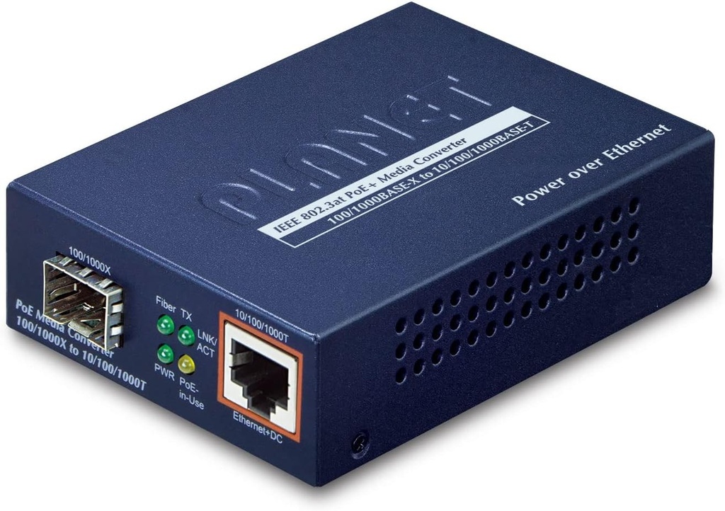 Planet GTP-805A IEEE802.3af/at PoE Converter Fiber Optic Network Equipment