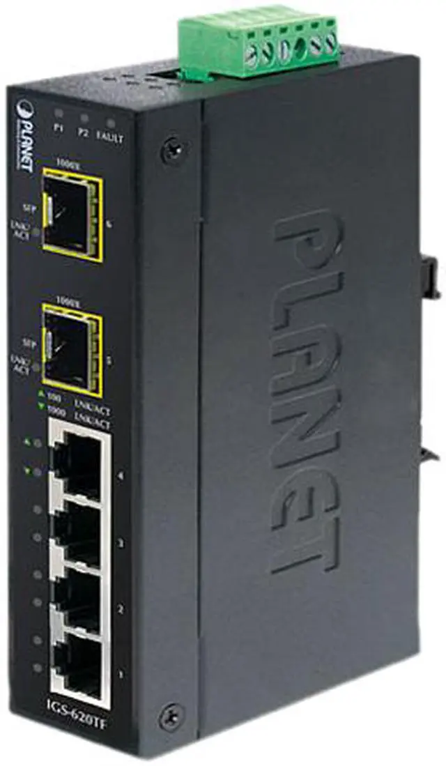 Planet IGS-620TF Switch Unmanaged 4 x/1000+ 2 SFP Switch Fiber Optic Network Equipment