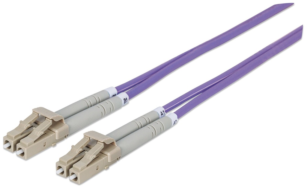 Intellinet Fiber Optic Patch Cable OM4 LC/LC Violet Duplex Multimode 50/LSZH Cable Network Cables & Adapters