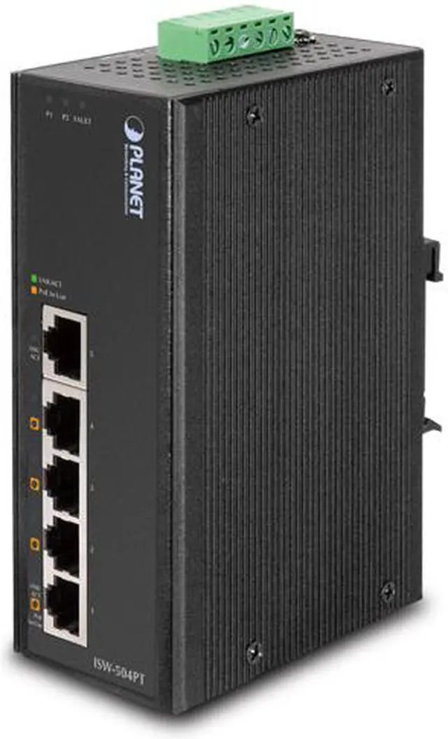 Planet Industrial Ethernet Switch w/4 PoE -40~75 Switch Fiber Optic Network Equipment