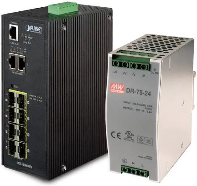 Planet Industrial 8 100/1000X SFP+ Switch Copper Wire Network Equipment